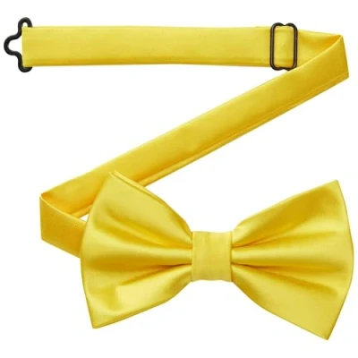 Imagen de DonDon pajarita para hombre hecha a mano con aspecto de seda 12 x 6 cm Amarillo