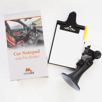 Imagen de Pizarra con clip para coche, bloc de notas salpicadero soporte bolígrafo y ventosa universal, flexible el cuello 1 Mobi Lock