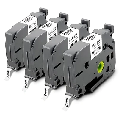 Imagen de Pristar 6mm Compatible Cintas de Etiquetas para Brother TZe 211 TZe211 TZ Negro sobre Blanco Laminada Casetes PT P900W H100 H110 H105 H107B P300BT D210 H101TB P750W P700