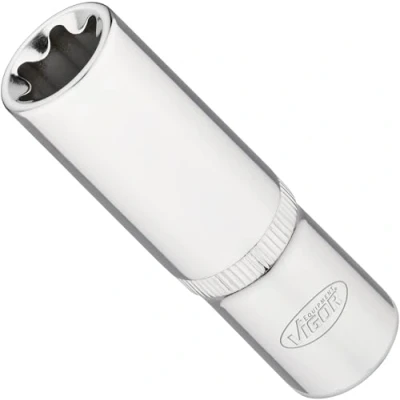 Imagen de ViGOR llave de vaso en T larga 1/2 pulgada V7014 20 (12,5 mm) cuadradillo arrastre, perfil E, ancho E20, longitud 77 mm