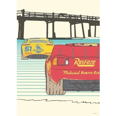 Imagen de Komar Disney Cuadro decorativo para habitación infantil (40 x 50 cm, sin marco), diseño de Cars Strengthen Together