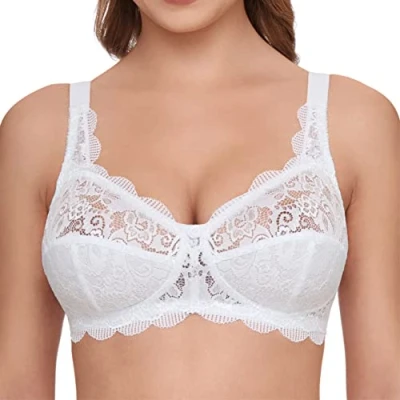 Imagen de Susa Damen BH ohne Bügel aus elastischer Spitze Latina Sujetador sin Aros, Blanco (Weiß 003), 95C para Mujer