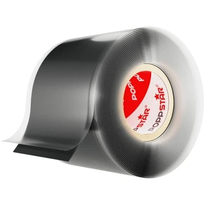 Imagen de POPPSTAR cinta de silicona autofusión, 1 x 3 m, ideal como reparación, aislante y sellado (estanca, hermetica), 38 mm ancho, color negro