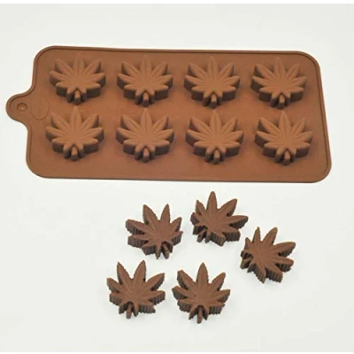 Imagen de Selecto Bake moldes de silicona para marihuana y cannabis, hojas cáñamo, ollas, caramelos, chocolate, gomitas, decoración tartas