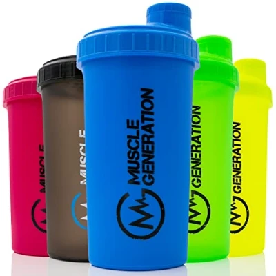 Imagen de Musclegeneration coctelera de proteínas 700 ml [Nuevo 2022] con cierre rosca, batidor proteínas, bebidas deportivas,