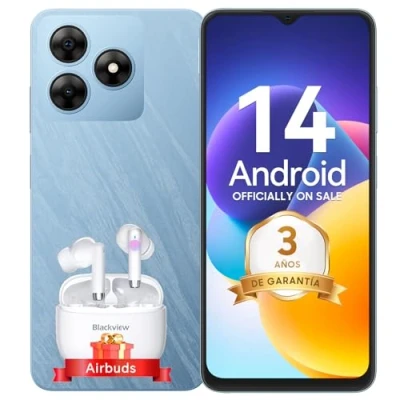 Imagen de Blackview Wave 8C Smartphone Android 14 6GB+64GB/2TB, 6.56&quot; HD+ IPS, 10W Cargador Rápido, Moviles Baratos 13MP+8MP/4G Dual SIM/Octa Core/Face ID/OTG/GPS/Funda de Móvil/3 Años Garantía Móviles 2024