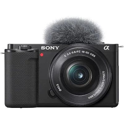Imagen de Kit cámara EVIL Sony ZV E10L, 24.2 MP, APS C, Con Objetivo 16 50 mm f/3.5 5.6, Pantalla giratoria, Negro