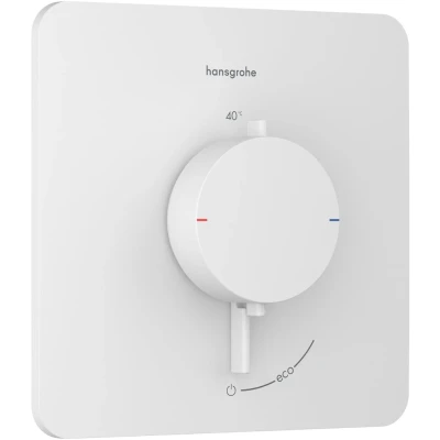 Imagen de hansgrohe Ecostat Comfort Q termostato para ducha empotrado, grifo con botón de seguridad (SafetyStop) a 40 C, mezclador 1 función, blanco mate, 33712700
