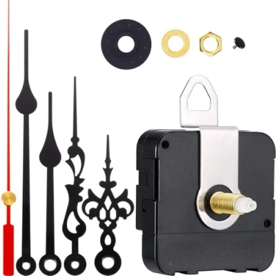 Imagen de Hicarer 2 Pares de Manos Movimiento Reloj Cuarzo Mecanismo Pared Bricolaje reparación Piezas Repuesto (Juego Colores 1, Longitud la Varilla 4/5