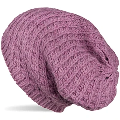Imagen de styleBREAKER Gorro Beanie de Punto Unisex Grueso, Slouch, Largo, Invierno 04024158, Color:Malva