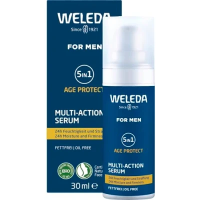 Imagen de Weleda Sérum Multi Acción 5 en 1, Hidratación Facial, Intensiva y Antiedad, Reduce Arrugas Mejora la Firmeza, Ligera, Sin Aceite, Rápida Absorción, Apto para Hombres Todo Tipo de Pieles 30 ml