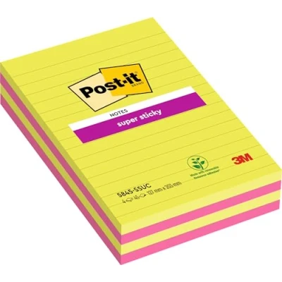 Imagen de Post it 5845SS Notas autoadhesivas (morado, verde) Paquete de 2x45 hojas por bloc 125 mm x 200