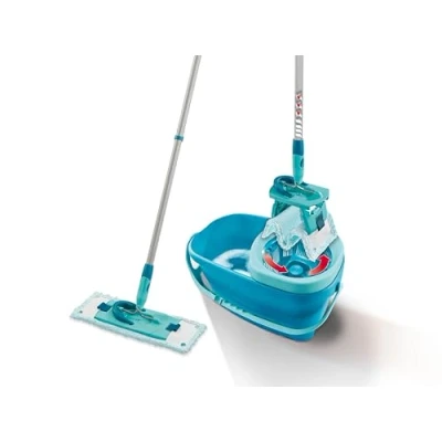 Imagen de Set Leifheit Mopa plana con mecanismo de centrifugado cubo escurridor Clean Twist M Ergo, 33 cm anchura pasada