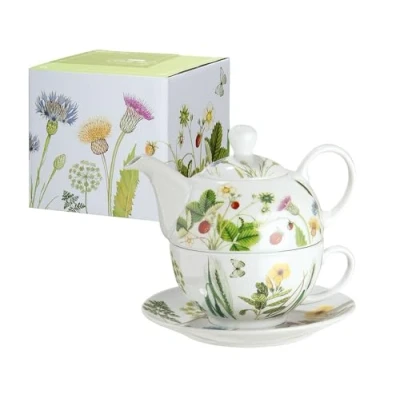 Imagen de Tetera de porcelana con diseño flores silvestres