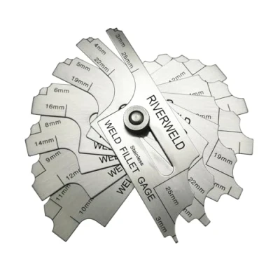 Imagen de RIVERWELD 7 piezas Medidor de soldadura filete Medidores profundidad Comprobación Pata Tamaño la garganta Métrico