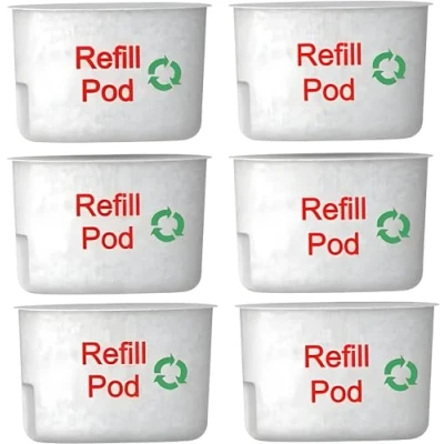 Imagen de PurePods 6 recambios para cartuchos de filtro agua reutilizables compatibles con jarras recargables