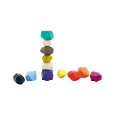 Imagen de Remember Torrino juego apilable para niños, juguete de madera, piedras apilables, educativo coordinación y motricidad fina, adecuado a partir 6 años