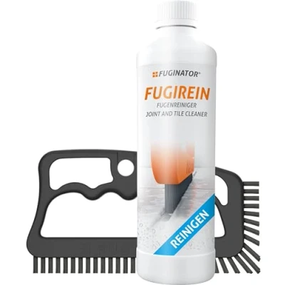 Imagen de FUGINATOR® cepillo para juntas gris/gris incl. limpiador de 250 ml set limpieza la en el baño, cocina y hogar