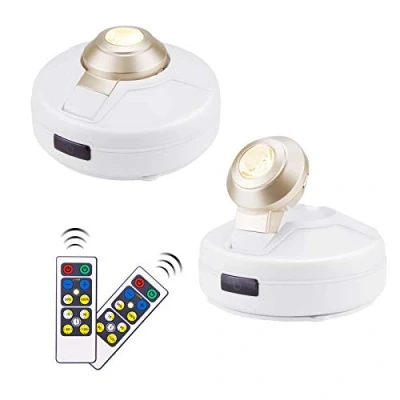 Imagen de HONWELL Foco LED de techo, inalámbrico, funciona con pilas, luz para diana pie regulable mando a distancia iluminar, cuadro arte y armario, color blanco cálido