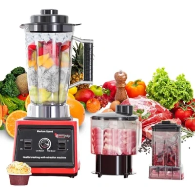 Imagen de Batidora de Vaso 9500W, 3 en 1Profesional Licuadora 3L, Licuadoras Para Zumos y Batidos con 15 Velocidades, Cuchillas 8 Filos acero inoxidable Blender, Función Limpieza Automática (B)