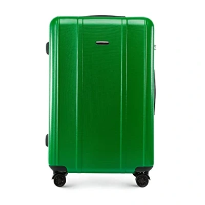 Imagen de WITTCHEN Classic Line Estuche de policarbonato Resistente con Relieve Vertical (13 L), Color Verde, Kosmetikkoffer, Moderno