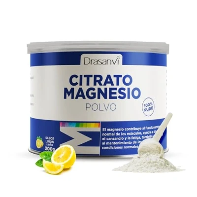 Imagen de DRASANVI Citrato de magnesio en polvo Para el cansancio y la fatiga Articulaciones fuertes Sabor Limón 200 Gr = 125 días Magnesium Citrate