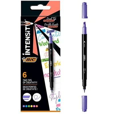 Imagen de Set 6 Rotuladores Bic Intensity Highlighters Doble Punta Fina
