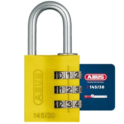 Imagen de Abus 145/30_AMARILLO Candado aluminio combinacion 30mm 3 dígitos amarillo