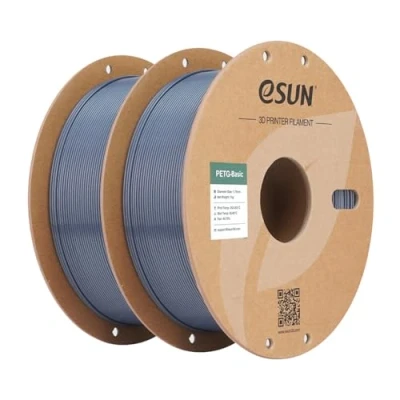 Imagen de eSUN PETG Filamento 1.75mm, de Alta Dureza, 1KG por Carrete, 2 Carretes para Impresoras 3D,Gris+Gris