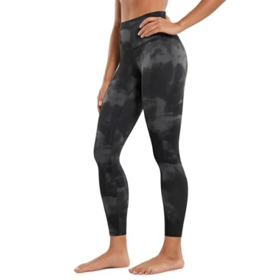 Imagen de CRZ Yoga Mujer Butterluxe Leggings Mallas de Cintura Alta Suaves y Elásticas Opacas para Deporte Gimnasio 64cm Flores Grises Tie Dye 36