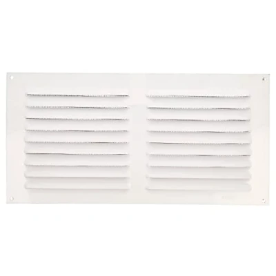 Imagen de Amig Rejilla Rectangular de Aluminio con Mosquitera Rejillas Ventilación para Salida Aire Ideal Techo Cocina y Baño Medidas 150 X 300 MM Color Blanco