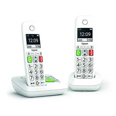 Imagen de Gigaset dúo de teléfono inalámbrico dect blanco con contestador automático e290aduo