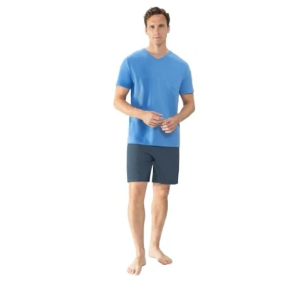 Imagen de Mey Pijama corto para hombre serie Micro Blue 2240045, Azul Recent, M