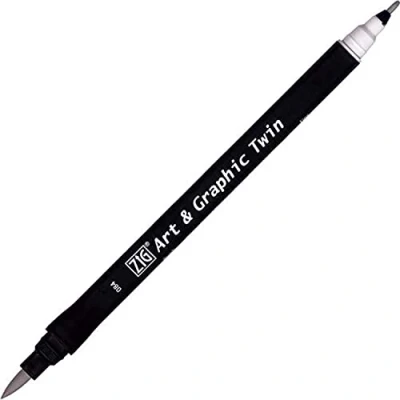 Imagen de Kuretake UK Ltd. ZIG Arte y Gráfico Twin Tip Brush rotulador 084 Cool Grey 3
