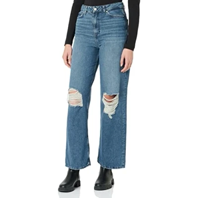Imagen de JJXX Jxtokyo Wide HW Cr6005 Sn Pantalones, Azul Vaquero Oscuro, 31W / 30L para Mujer
