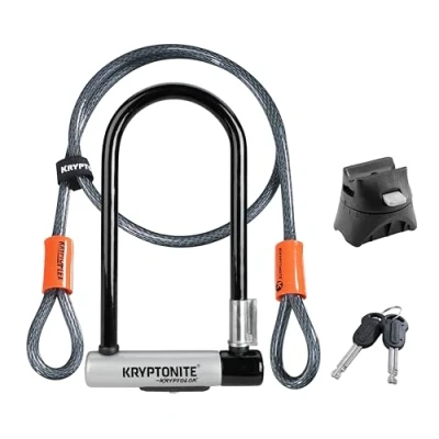 Imagen de Kryptonite (001966/001072) Antirrobo U kryptolok Standard W/Flex Cable Y Flexframe Bracket (102x229) Candado, Calidad, Hombres, Negro, Talla única