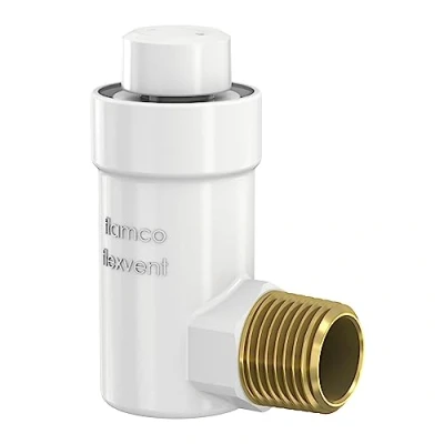Imagen de Flamco Flexvent 27711 H R1/2 Desaireador automático para radiadores (aireador rápido, válvula de termostato), color blanco, Weiß, R½