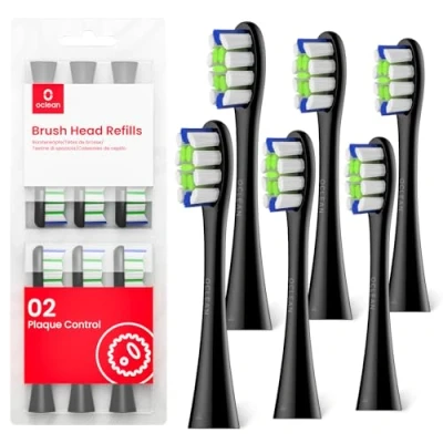 Imagen de oclean Recambios cepillos Professional Clean B06, Adpto para todos eléctricos adultos, Cerdas DuPont™ certificadas por la FDA, Cabezal del cepillo en forma de W, 6 Piezas, Negro