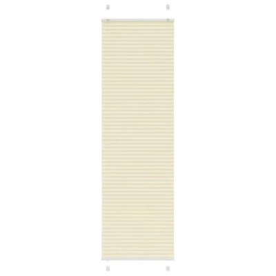 Imagen de vidaXL Estor Plisado Crema 55x200 cm Tela Ancho 54,4 Poliéster, para Ventana, Tipo acordeón Ventana