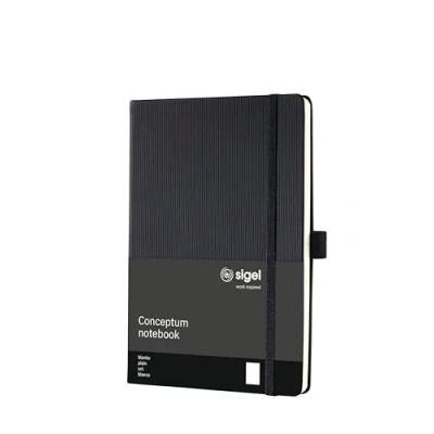 Imagen de SIGEL CO120 Cuaderno premium en blanco, A5, tapa dura, negro Conceptum