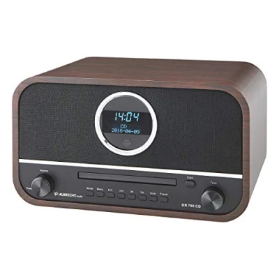 Imagen de Albrecht DR790CD Radio Digital Dab+, 27790, multifunción, Incluye Reproductor de CD y Bluetooth, Carcasa Madera en marrón Oscuro