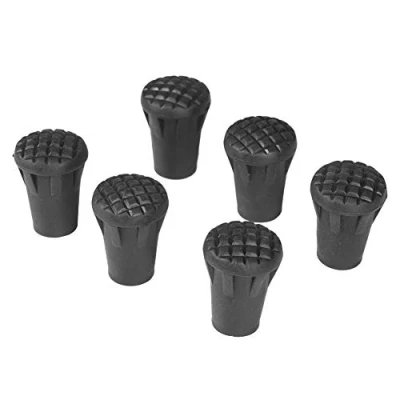 Imagen de Tbest Hiking Stick, 6pcs/Set Reemplazo de PVC Outdoor Trekking Pole Tip End Walking Stick Protector la Cubierta Negro