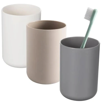 Imagen de Gentpovth 3 Piezas 300ml Estuche cepillos de Dientes Plástico, para y Pasta Dientes, portacepillos baño, Estilo Simple Vaso higiene bucal, Hogar,Viajes