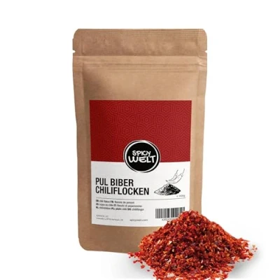 Imagen de Spicy Welt Pul Biber Hojuelas de Chile (1kg) Escamas para Carnes, Sopas, Salsas, Pollo y Marinados Sabor Intenso Auténtico 100% Natural, Sin Aditivos