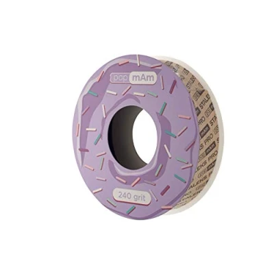 Imagen de STALEKS PRO Recambio Rollo, Bobinail, Donut Estuche Lima de Uñas Profesional en Funda, Desechables, Base Recta, Grano 240, ATSC 240