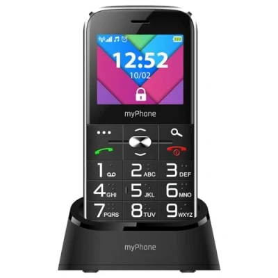 Imagen de MP myPhone Halo C 2.2 teléfono con Grandes Botones, Linterna, Bateria de 1900 mAh, Base Carga, Botón SOS, Dual SIM, Bluetooth, Kamera Negro