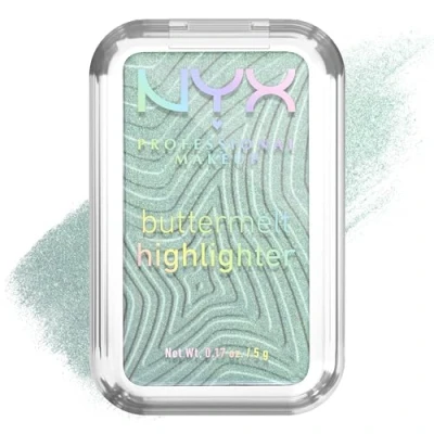 Imagen de NYX Professional Makeup Buttermelt Highlighter, Iluminador en Polvo, Fórmula Resistente a Transferencias con Manteca de Mango, Karité y Almendra para un Glow Radiante, 12 Horas, Butta mint