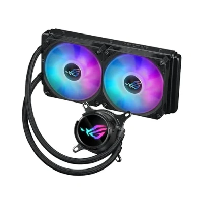 Imagen de ROG Strix LC III 240 ARGB Refrigerador líquido AiO con Bloque de Agua Giratorio en 360, Bomba Gen7 v2 Asetek, Ventiladores y más 10 Efectos iluminación Aura Personalizados
