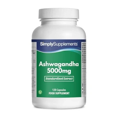 Imagen de Ashwagandha 5000mg ¡Bote para 2 meses! 120 Cápsulas SimplySupplements