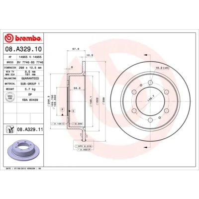 Imagen de Disco de freno BREMBO 08.A329.11